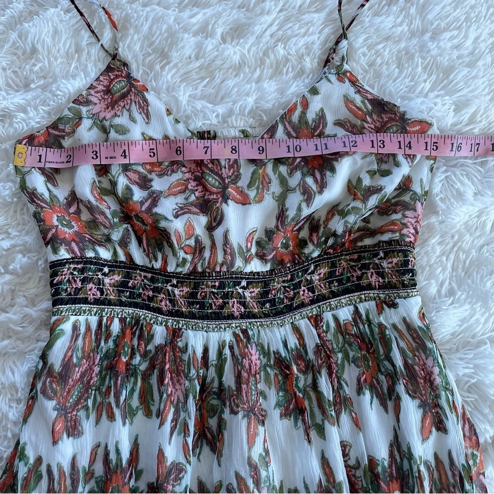 Anthropologie White Multicolor Paisley Spaghetti-Strap Maxi Dress - Picture 11 of 15